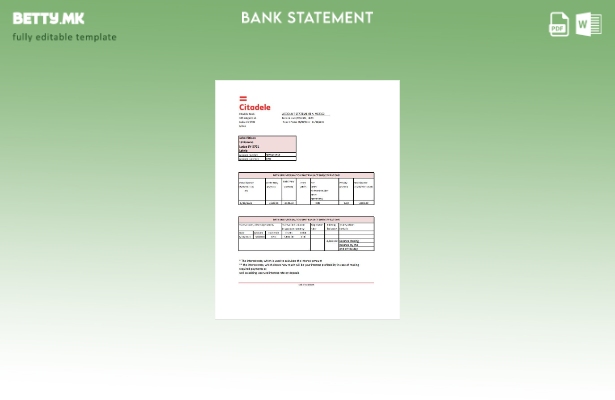 модерен стил Латвија Citadele извод од банкарски ексел шаблон